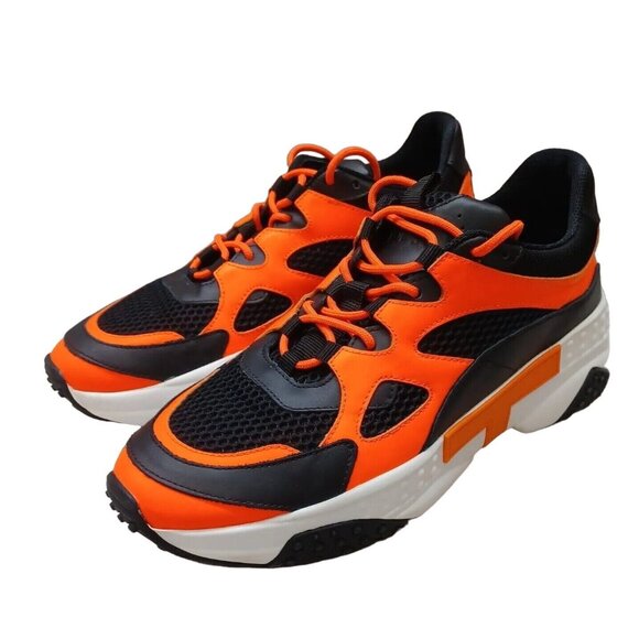 ✅Tod’s Leather/Mesh Active Trainer Sneaker Orange/Black Shoes Men's Sz UK 7/US 8 - Picture 2 of 16
